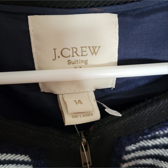 J. Crew Factory Tweed Stripe Crop Zip Up Blazer Jacket E0122 - Picture 5 of 9